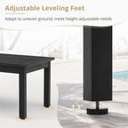 LUE BONA Outdoor Coffee Table, HDPS Black Patio Coffee Tables - Image 5