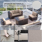 Kullavik 11 Pieces Outdoor Patio Furniture Set, PE Wicker Rattan Sectional Sofa - Image 6