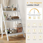 Bamboo Bookshelf 3-Tier Ladder Shelf, 39.4” Freestanding Open Bookcase Book - Image 7