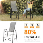 VINGLI Set of 4 Stackable Outdoor Bar Stools – Sling Chairs - Image 6