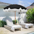AMMSUN Boho Fringe Umbrella Outdoor Patio, 6.5ft UPF50+ Picnic Umbrella - Image 4