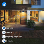 Peasur White Frame Solar Motion Sensor Lights Outdoor, 2 Packs 180LED Warm - Image 7