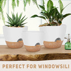 12" 10" 9" Large Self Watering Plant Pots, 3 Pack Flower Pots Planters - Image 4