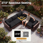 NICESOUL 8 Seater Modern Outdoor Seating Group, Plus Size Big Wicker Patio - Image 5