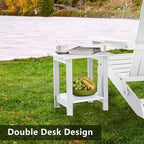 Double Adirondack Outdoor Side Table Weather Resistant, Patio Rectangular End - Image 6