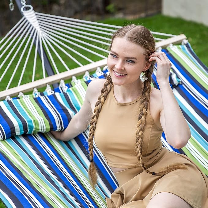 SUNCREAT Hammock with Stand 2 Person Heavy Duty, Freestanding Hammock with - Image 2