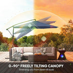 Outsunny 10 ft Offset Patio Umbrella - Image 4