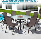 Outdoor Stackable Chairs Set of 8, Stacking Patio Chairs - Image 7