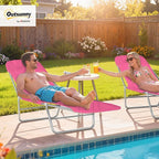 Outsunny Folding Chaise Lounge Chair, Pool Sun Tanning Chair, Outdoor Lounge - Image 2