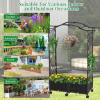 Planter Box with Trellis Outdoor, 57in Plastic Raised Garden Bed with Trellis - Image 2
