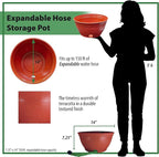 EMSCO Expandable Hose Hider – Expandable Hose Storage Pot – Rustic Terra Cotta - Image 2
