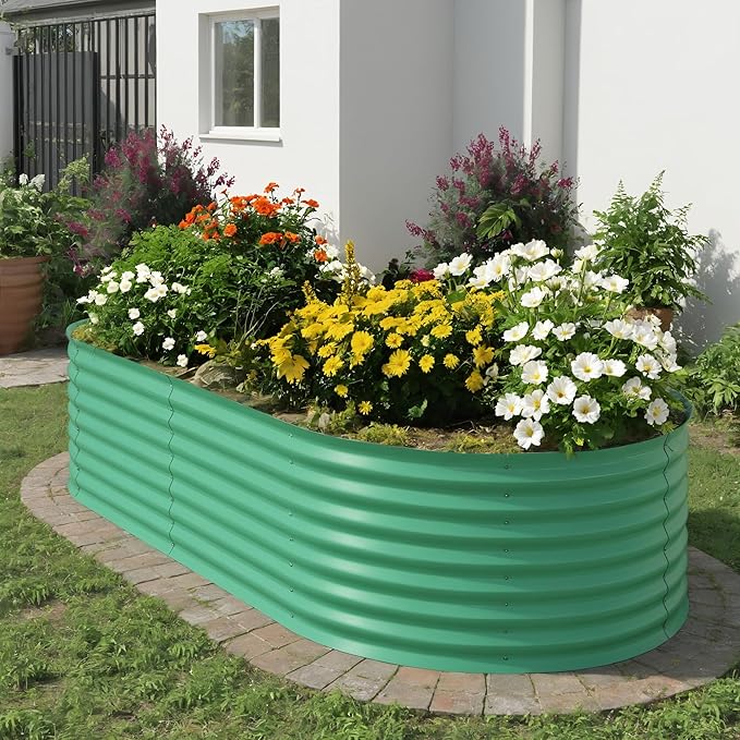 Garvee 4x2x2 ft Galvanized Raised Garden Bed Outdoor, 24 in Tall Metal Planter by Garvee