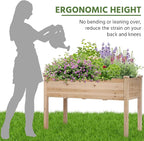 Yaheetech 1pc Raised Garden Bed 48x24x30in Elevated Wooden Horticulture Planter - Image 8