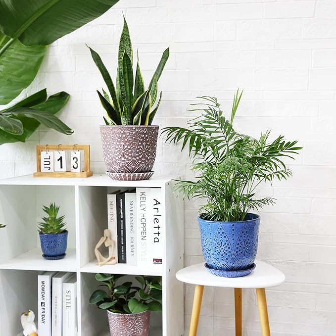 Gepege 8 Inch Plant Pot for Plants, Ceramic Planter - Image 5