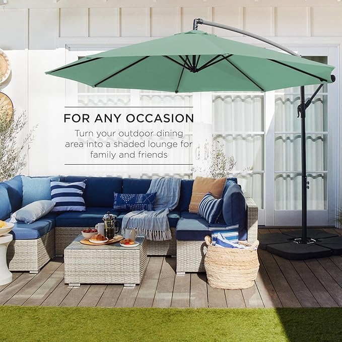Best Choice Products 10ft Offset Cantilever Hanging Market Patio Umbrella - Image 3