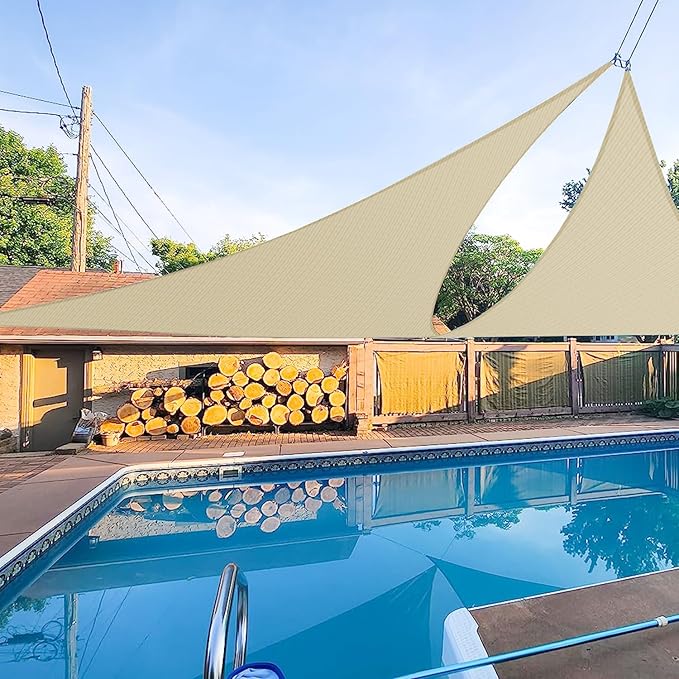 E&K Sunrise 5' x 5' x 5' Sun Shade Sail Triangle Canopy Shade Cover UV Block by EKSUNRISEINC