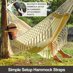 Brazilian Double Hammock with Tree Straps, Extra Large 94x63IN, 2 Persons - Image 4