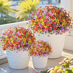 Artificial Flowers Faux Plants Outdoor Fake Flowers Spring Decor, 12 Bundles - Image 2