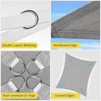 HappyTrends Sun Shade Sail, Heavy Duty UV Protection Beach Shade Canopy Wind - Image 4