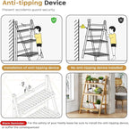 39.4" Foldable Plant Shelf Ladder Shelf, 3 Tier Bamboo Ladder Flower Pot - Image 6