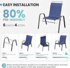 Patio Dining Chairs Set of 4, Outdoor Stackable Dining Chairs High Back - Image 8