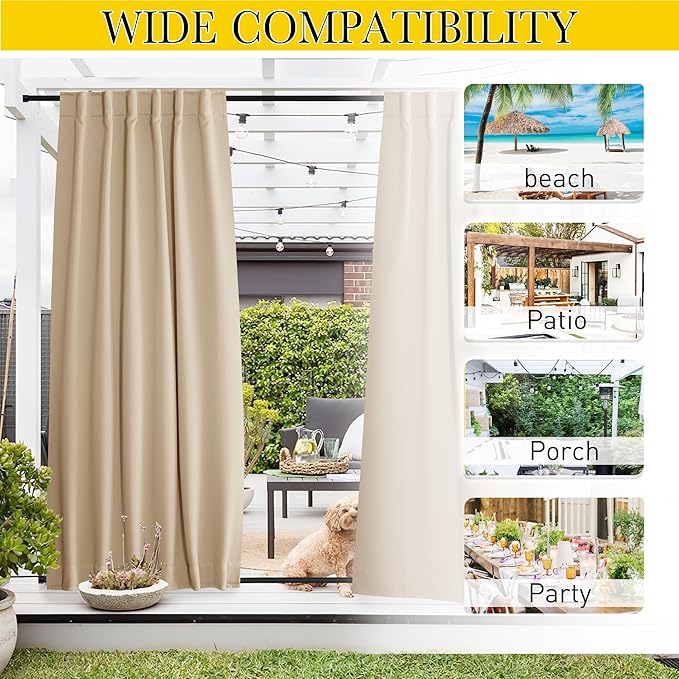 NICETOWN 2 Panels Outdoor Curtains - Image 7