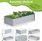 8x2x2FT Galvanized Raised Garden Bed, Galvanized Planter Boxes Outdoor - Image 4