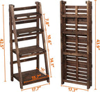 Yaheetech Foldable Ladder Shelf Wooden Plant Stand Indoor Outdoor Shelves No - Image 3