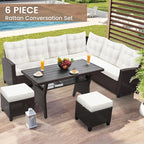 KROFEM6-Piece Patio Furniture Set, Outdoor Sectional Sofa - Image 6