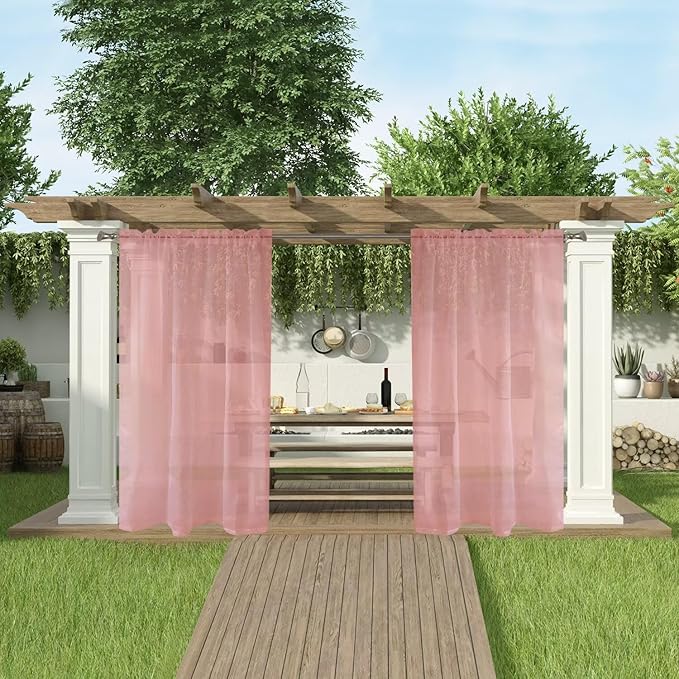 SpaceDresser Waterproof Outdoor Sheer Curtains - Image 5