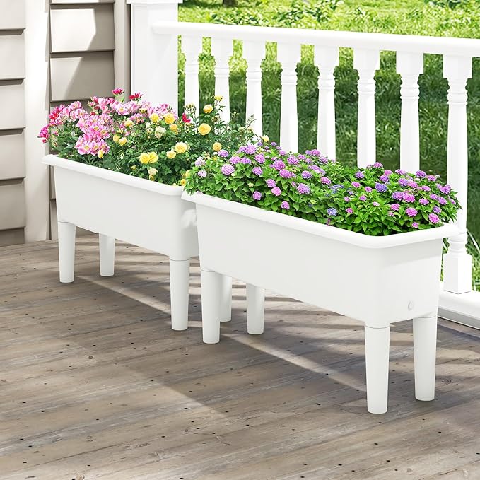 Giantex Raised Garden Beds Outdoor Set of 2, Self-Watering Planter Box - Image 2