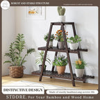 Plant Stand For Indoor Outdoor Tiered Plant Shelf 3 Tier 8 Potted Bamboo Flower - Image 6