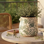 Tuscan Ceramic Planters and Kitchen Utensil Holder, 6.68 Inch Vintage Plant Pots - Image 4