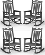 Ciokea Oversized Outdoor Rocking Chairs Set of 4, 380lbs Heavy-Duty Large Patio by CIOKEA