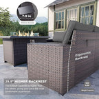Kullavik 10 Pieces Outdoor Patio Furniture Set, PE Wicker Rattan Sectional Sofa - Image 2