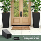 24" Set of 2 Tall Black Planters - Image 3
