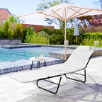 Outsunny Folding Chaise Lounge Chair, Pool Sun Tanning Chair, Outdoor Lounge - Image 8