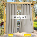 NICETOWN 2 Panels Fixed Outdoor Curtains - Image 5