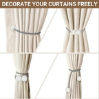Hion Magnetic Curtain Tiebacks Grey 2pcs, Curtain Tiebacks Buckles Holdbacks - Image 5