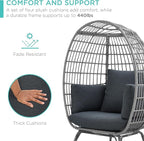 Best Choice Products Wicker Egg Chair, Oversized Indoor Outdoor Lounger - Image 6