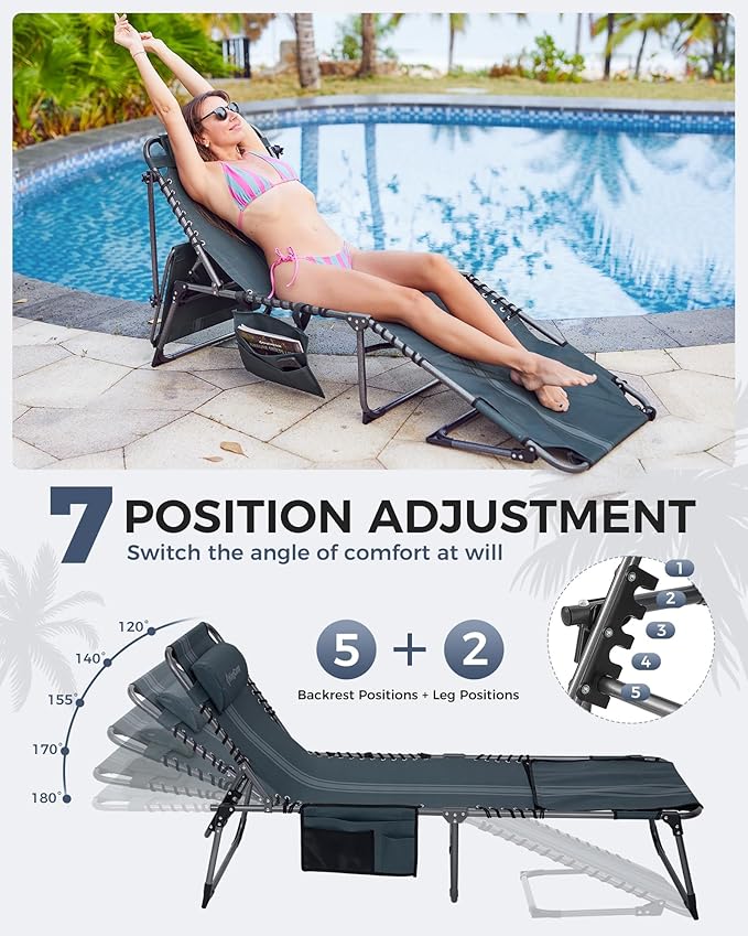 KingCamp 2 Pack Tanning Chair - Image 5