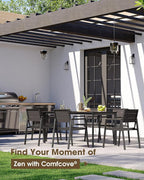 Outdoor Patio Dining Table, Aluminum & HDPS Outdoor Table - Image 6
