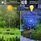 Solar Garden Lights Outdoor, 2 Pack 120 LED Twinkling Firework Lights Decorative - Image 2