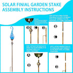 Garden Solar Lights Outdoor, Decorative LED Pearlized Glass Spiral Garden Stake - Image 7