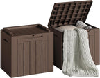 Devoko 30 Gallon Resin Deck Box 2 Pack Outdoor Indoor Waterproof Storage Box by DEVOKO