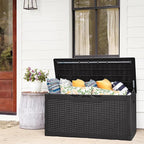Flamaker Deck Box with Cushion 100 Gallon Waterproof Resin Storage Box with Air - Image 7