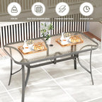 TLSUNNY Patio Outdoor Table W/ 1.69″ Umbrella Hole, Outdoor Metal Furniture - Image 4