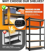 AOAORRG Set of 5 Garage Shelving Heavy Duty Storage Shelves, Metal Adjustable - Image 5