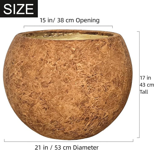 17 H x 21" Dia Round Fiberstone Planter - Image 2