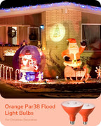 EDISHINE PAR38 Orange LED Flood Light Bulbs Outdoor, Dimmable LED Light Bulb - Image 2